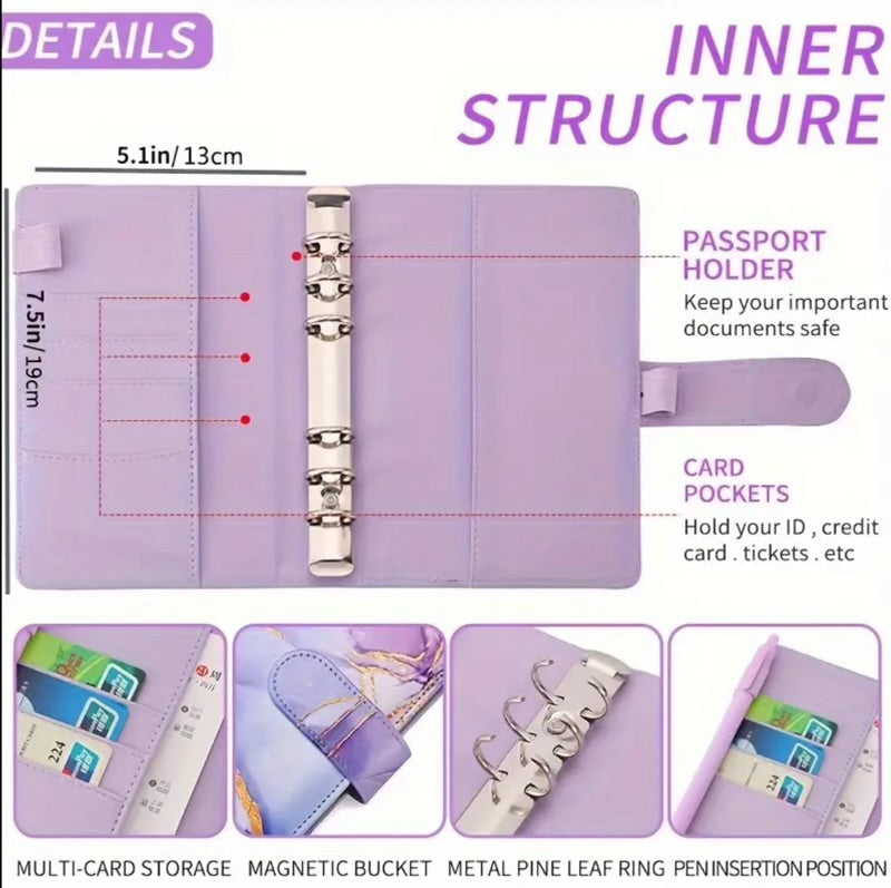 PURPLE MARBLE BUDGET BINDER