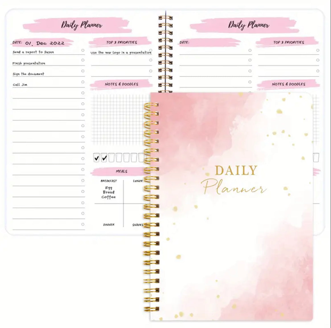 PINK MARBLE DAILY PLANNER